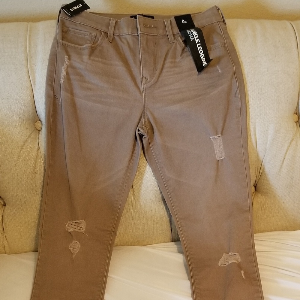 Express Khaki ankle legging jegging